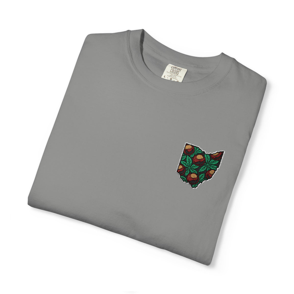 Ohio Buckeye Botanical Embroidered SS